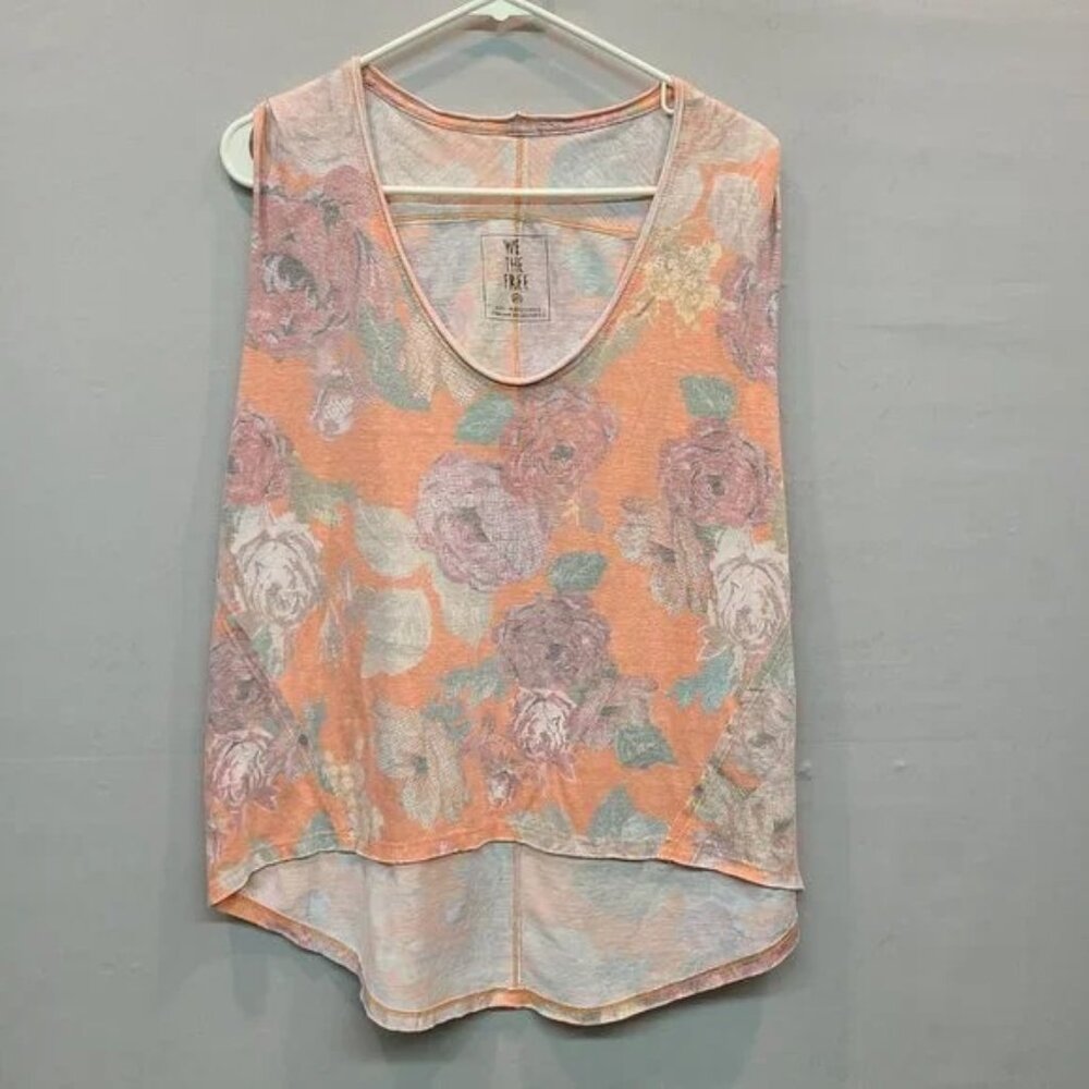 Free People We The Free Top Extra Small Sleeveless Shirt Oversized Floral